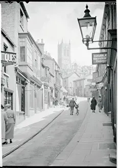 Lincoln Prints: View of Street Leading to Lincoln Cathedral