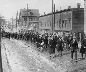 Pawtucket Prints: View of Mill Strikers During Protest