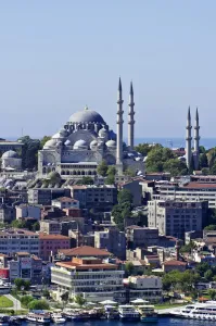 Major City Prints: View of the Sueleymaniye Mosque as seen from the Galata Tower, Istanbul, Turkey