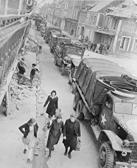 View of Supply Trucks in France
