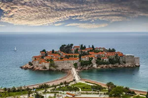 Residential Building Collection: View of Sveti Stefan resort-island, Montenegro