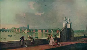 Museum Prints: View from the Terrace of Old Somerset House, c1770. Artist: Paul Sandby