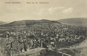 View from the Tillyschanze in Hannoversch Muenden, Hann. Muenden, Lower Saxony, Germany, postcard with text, view around ca 1910, historical, digital reproduction of a historical postcard, public domain, from that time, exact date unknown