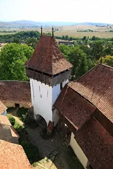 Fortification Collection: View from the tower, Deutsch-Weisskirch fortified church, Unesco World Heritage Site
