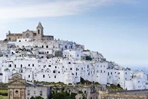 Images Dated 30th May 2014: View of the town with the cathedral, Ostuni, Apulia, Italy