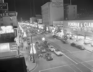 View of Traffic and Pedestrians on Hollywood and Vine