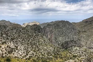 View over the Tramuntana Mountains, Majorca, Balearic Islands, Spain, Europe