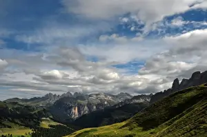 A view of the Val Gardena, from Passo Sella