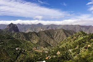 View of the valley and the mountains, Tamargada, La Gomera, Canary Islands, Spain