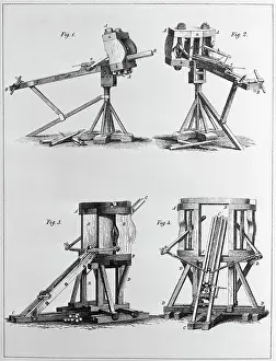 Artillery Prints: View Of Various Roman Catapults