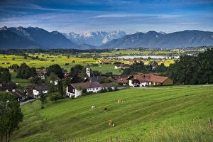 Images Dated 18th August 2014: View of the village Aidling, Riegsee Lake, Upper Bavaria, Bavaria, Germany