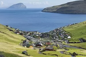 Images Dated 31st May 2013: View of the village of Kvivik, Streymoy, Faroe Islands, Denmark