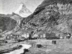 Images Dated 16th January 2018: View of the village Zermatt and the Matterhorn, Switzerland