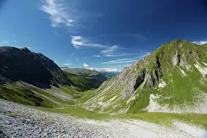 Alps Prints: View to the west below the Weissfluhjoch in summer