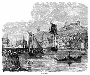 Seaside Resort of Whitby Gallery: View of Whitby, Yorkshire (Victorian engraving)