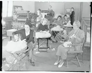 Rabbit Prints: View of Workers and Rabbits in Angora Mill