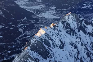 Images Dated 12th January 2012: View from Zugspitze Mountain over Waxenstein Mountain towards Garmisch-Partenkirchen