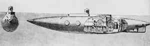 Trial Prints: Front and Side Views of the Submarine Nautilus