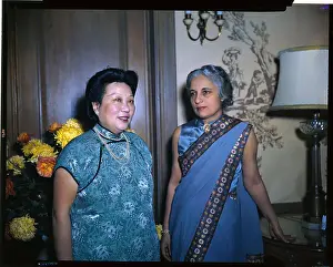 Vijaya Lakshmi Pandit with Friend Posing