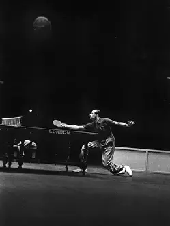 Prints of March 1949: Hungarian table tennis champion, Viktor Barna (1911 - 1972) competing in a singles event at the English Open Table Tennis Championships, at Wembley, London A Photographic Legacy: Viktor Barna