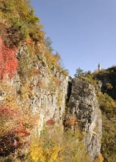Village above the Doline, sinkhole, Velika dolina, Skocjan, Slovenia, Europe