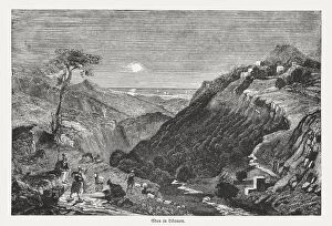 Images Dated 5th September 2016: Village of Eden in Libanon, wood engraving, published in 1855