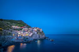 Images Dated 5th May 2016: The village of Manarola after the sunset, Liguria. Italy