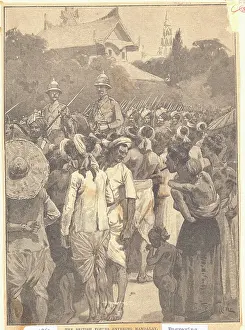 Mandalay Prints: Villagers Observing Incoming British Soldiers