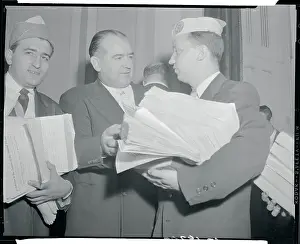 Knowland Prints: Vincent Ferrari Handing Joseph McCarthy Signature Volumes