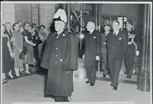 Ottawa Prints: Vincent Massey and Louis St. Laurent Entering Parliament Building