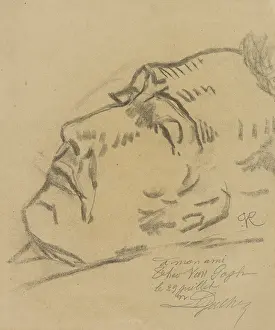Pencil On Paper Prints: Vincent Van Gogh On His Deathbed
