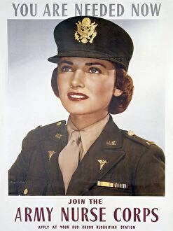 Text Collection: Vintage Army Nurse Corps Poster WWII
