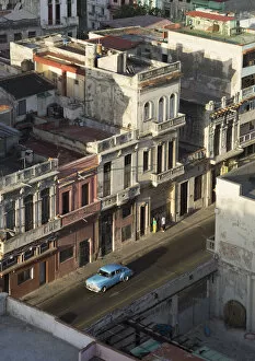 A vintage car in the street of old Havana