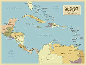 Journey Through Time: Discover Extraordinary Historical Maps and Plans: A vintage Central America Political Map