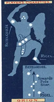 Vintage collectible tobacco card, Constellation Orion, Players Cigarettes, 1916