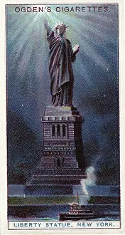 Vintage collectible tobacco card, The Statue of Liberty, New York City, Ogden's Cigarettes, 1908