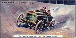 Brooklands Prints: Vintage collectible tobacco card, Brooklands Racetrack, Ogden's Cigarettes, 1908