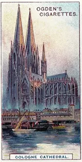 Vintage collectible tobacco card, Cologne Cathedral, Ogden's Cigarettes, 1908