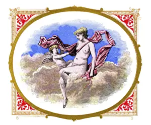 Prints of Vintage lithograph from 1883 showing the Roman Goddess Venus, the Roman goddess whose functions encompassed love, beauty, sex, fertility and prosperity Valentine Day Print Prints: Venus