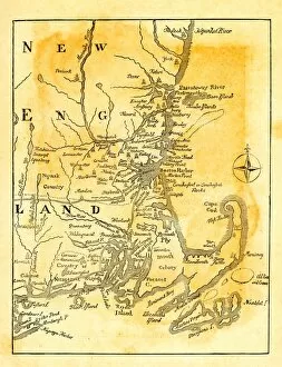 Vintage map of New England