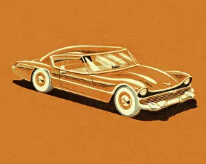 Vintage Car Illustrations Gallery: Vintage Orange Car