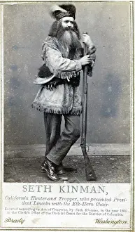 Vintage portrait of California Hunter Seth Kinman, 1864