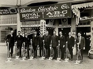 Time Captured: Vintage Art: Vintage portrait, Sales Department, Burton Electric Co, San Diego, California, ca 1910