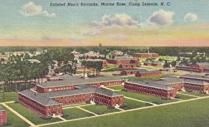Vintage postcard series, Marine Base Camp Lejeune North Carolina, 1944