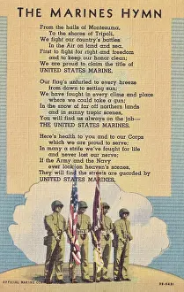 Vintage postcard series, The Marines Hymn, 1944