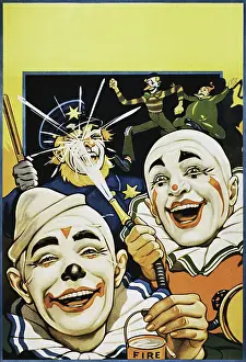 Human Likeness Prints: Vintage poster of clowns laughing