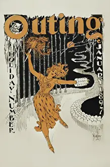 Human Likeness Prints: Vintage poster of woman ice-skating