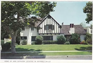 Vintage souvenir postcard, Ann Sothern, Homes of the Stars, ca 1951