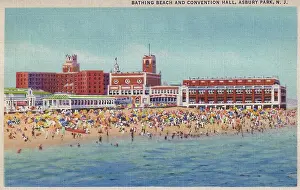 Vintage souvenir postcard, Asbury Park, New Jersey, ca 1930s