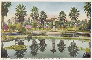 Vintage souvenir postcard, Beverly Hills Hotel, Hollywood and Screenland Homes series, ca 1927
